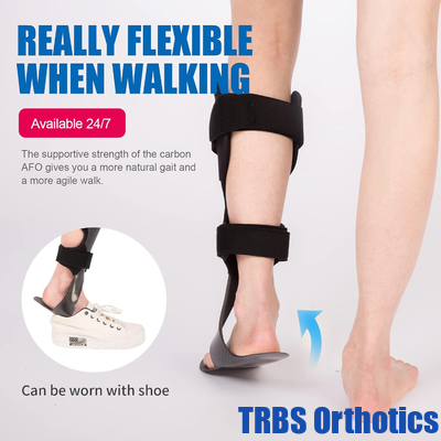 Carbon Fiber AFO Brace Ankle Foot Orthosis AFO Rehabilitator Foot Drop Brace for Drop Foot, Ankle Instability or Limb Spasticity supplier